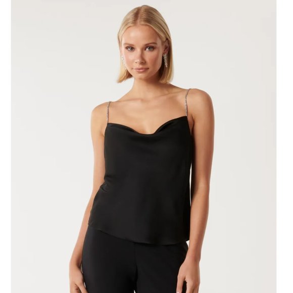 NWT Ever New Rosalie Diamante Strap Cowl Cami Sz 4 - Picture 1 of 13